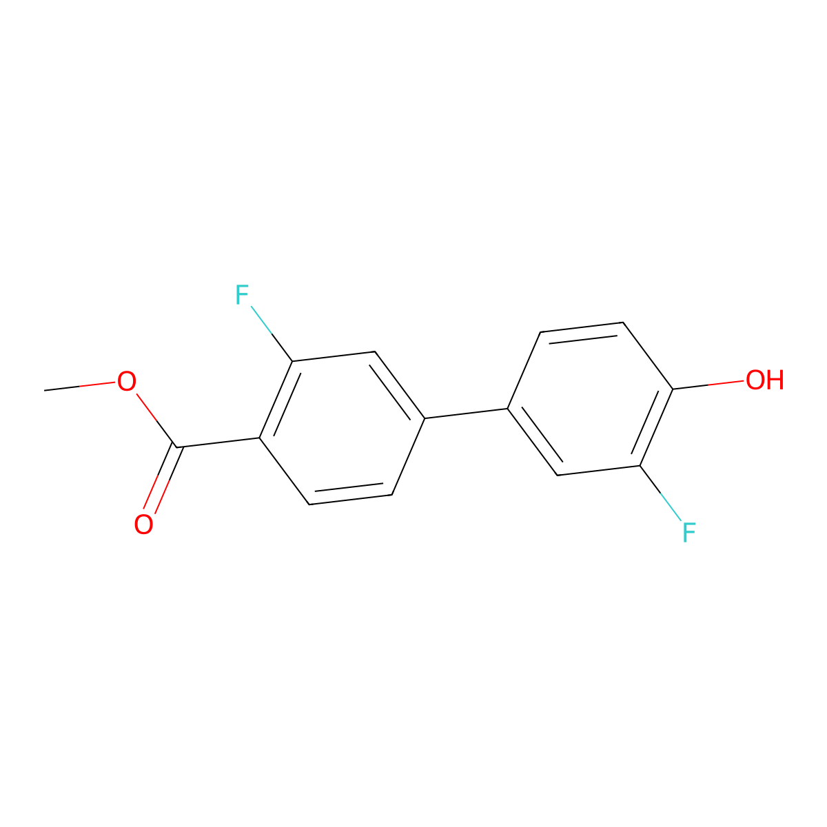 2-Fluoro-4-(3-fluoro-4-methoxycarbonylphenyl)phenol molecular structure, CAS 1261894-17-0