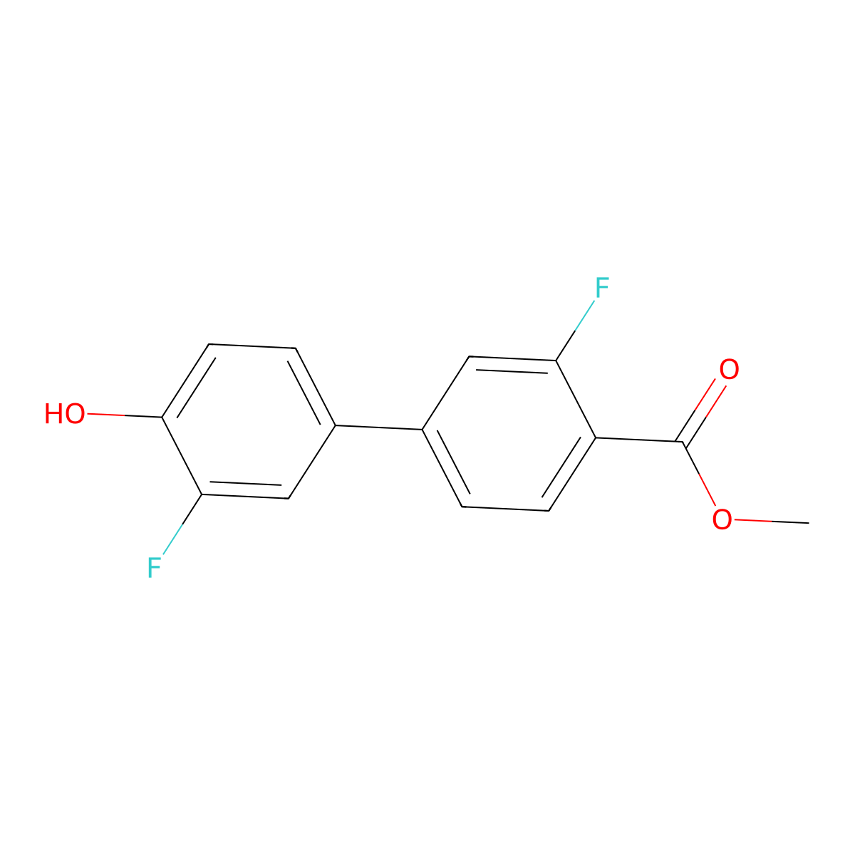 2-Fluoro-4-(3-fluoro-4-methoxycarbonylphenyl)phenol molecular structure, CAS 1261894-17-0