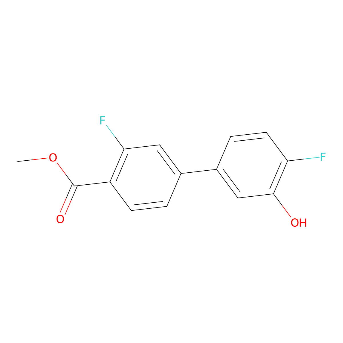 2-Fluoro-5-(3-fluoro-4-methoxycarbonylphenyl)phenol molecular structure, CAS 1261894-21-6