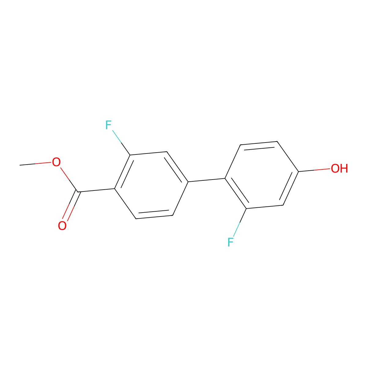 3-Fluoro-4-(3-fluoro-4-methoxycarbonylphenyl)phenol molecular structure, CAS 1261894-23-8