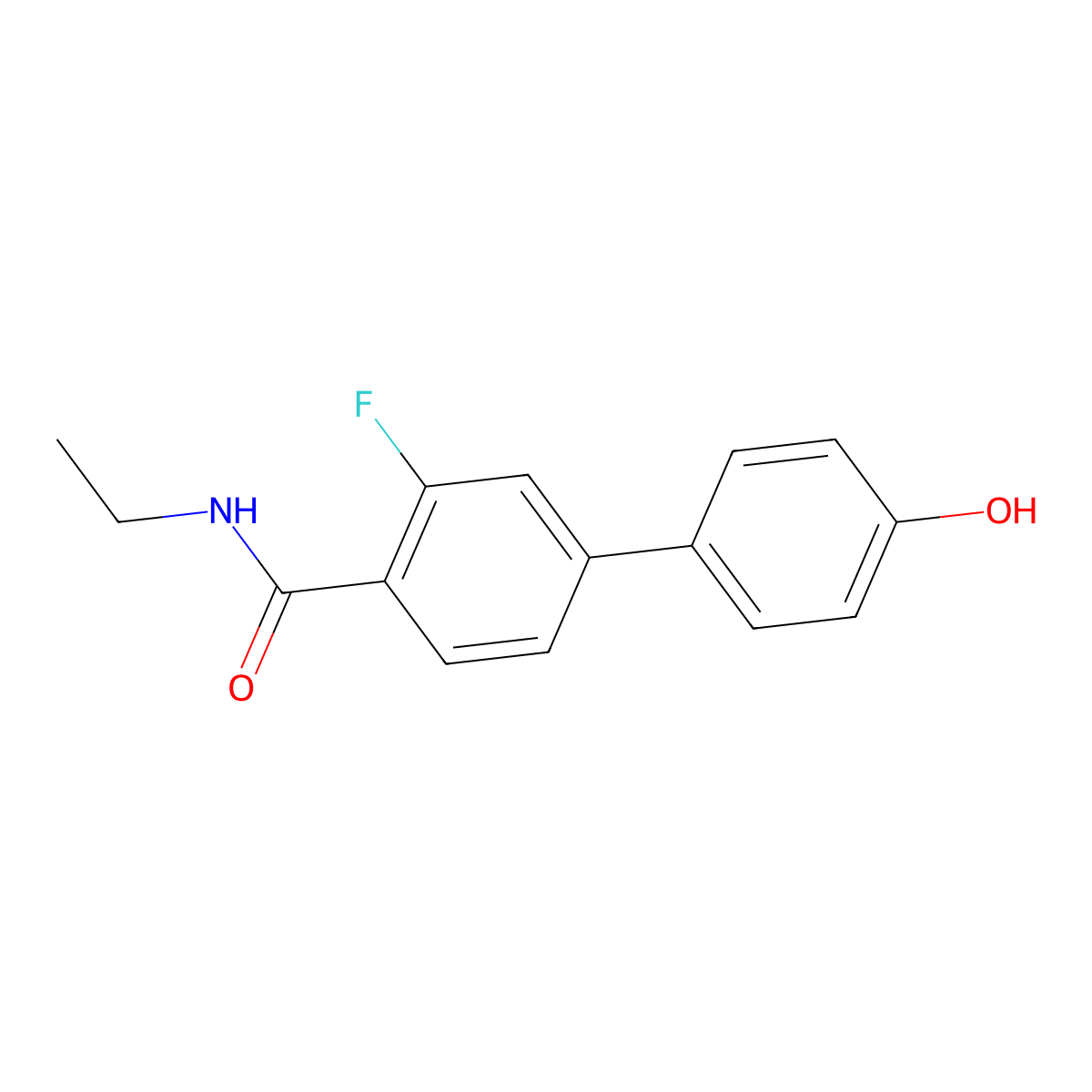 4-[4-(Ethylcarbamoyl)-3-fluorophenyl]phenol molecular structure, CAS 1261894-26-1