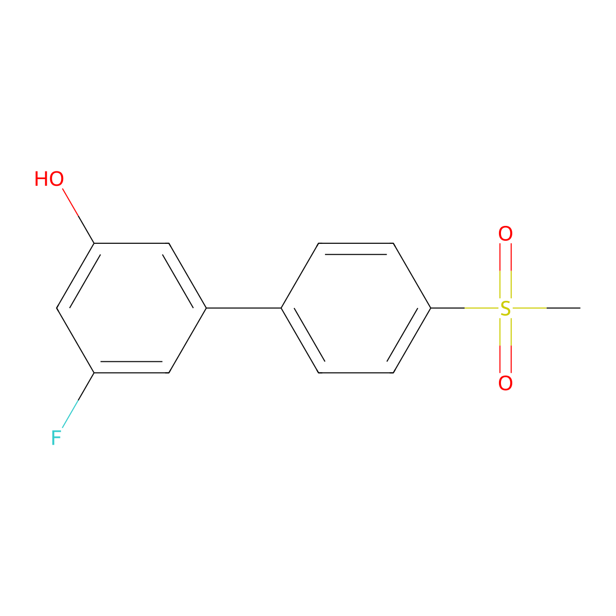 3-Fluoro-5-(4-methylsulfonylphenyl)phenol molecular structure, CAS 1261894-27-2