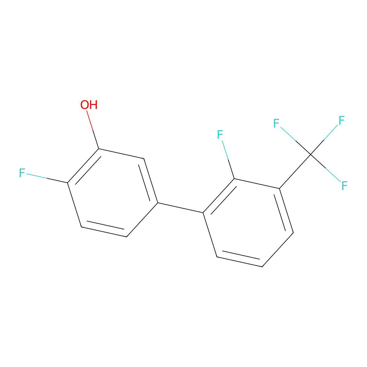 2-Fluoro-5-(2-fluoro-3-trifluoromethylphenyl)phenol molecular structure, CAS 1261894-28-3