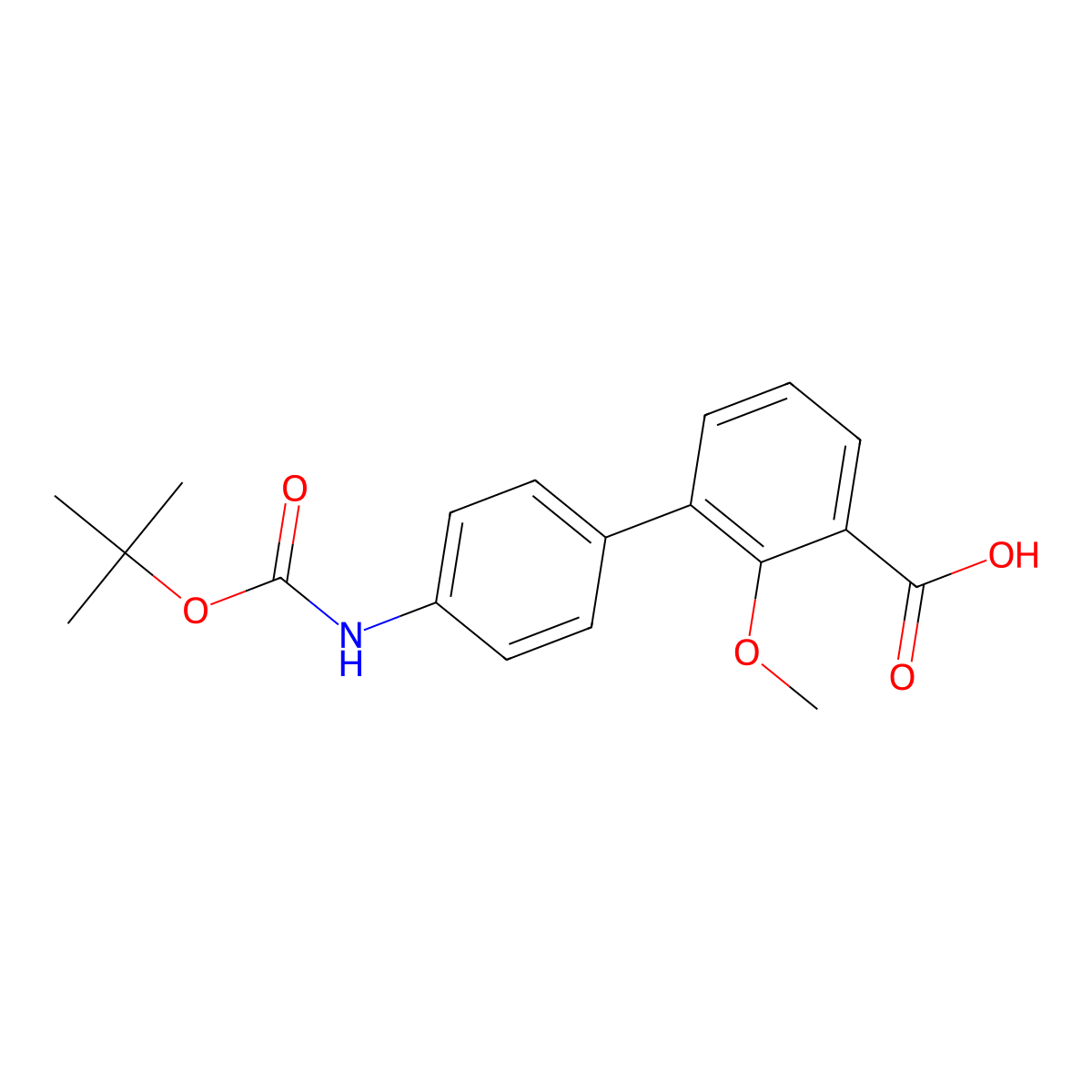 3-(4-BOC-Aminophenyl)-2-methoxybenzoic acid molecular structure, CAS 1261894-29-4