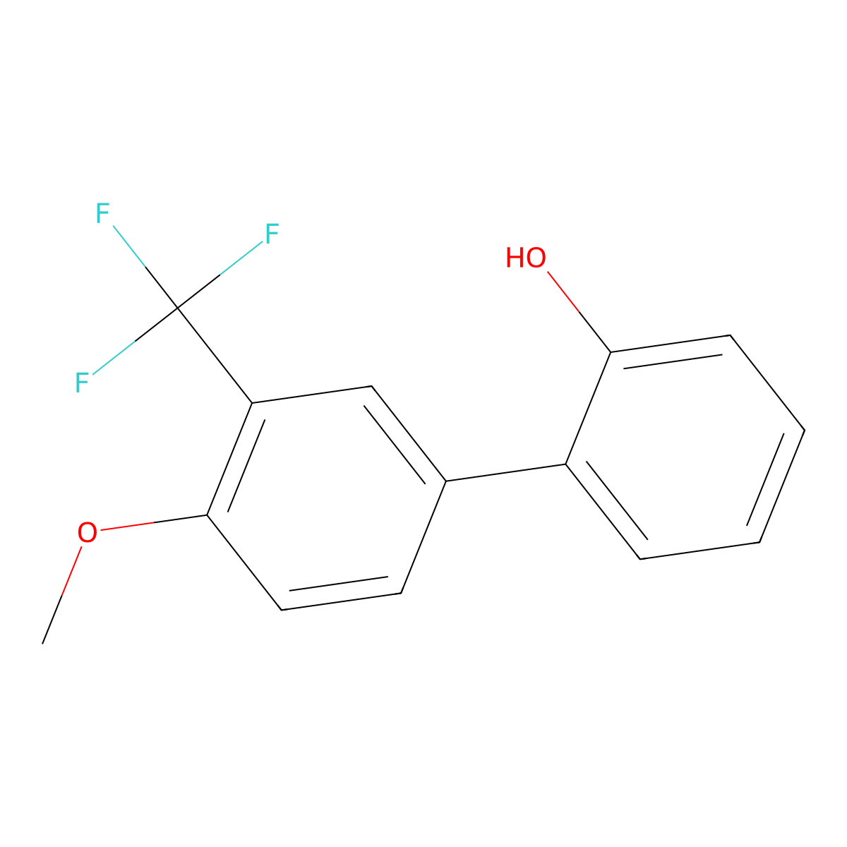 2-(4-Methoxy-3-trifluoromethylphenyl)phenol molecular structure, CAS 1261894-30-7