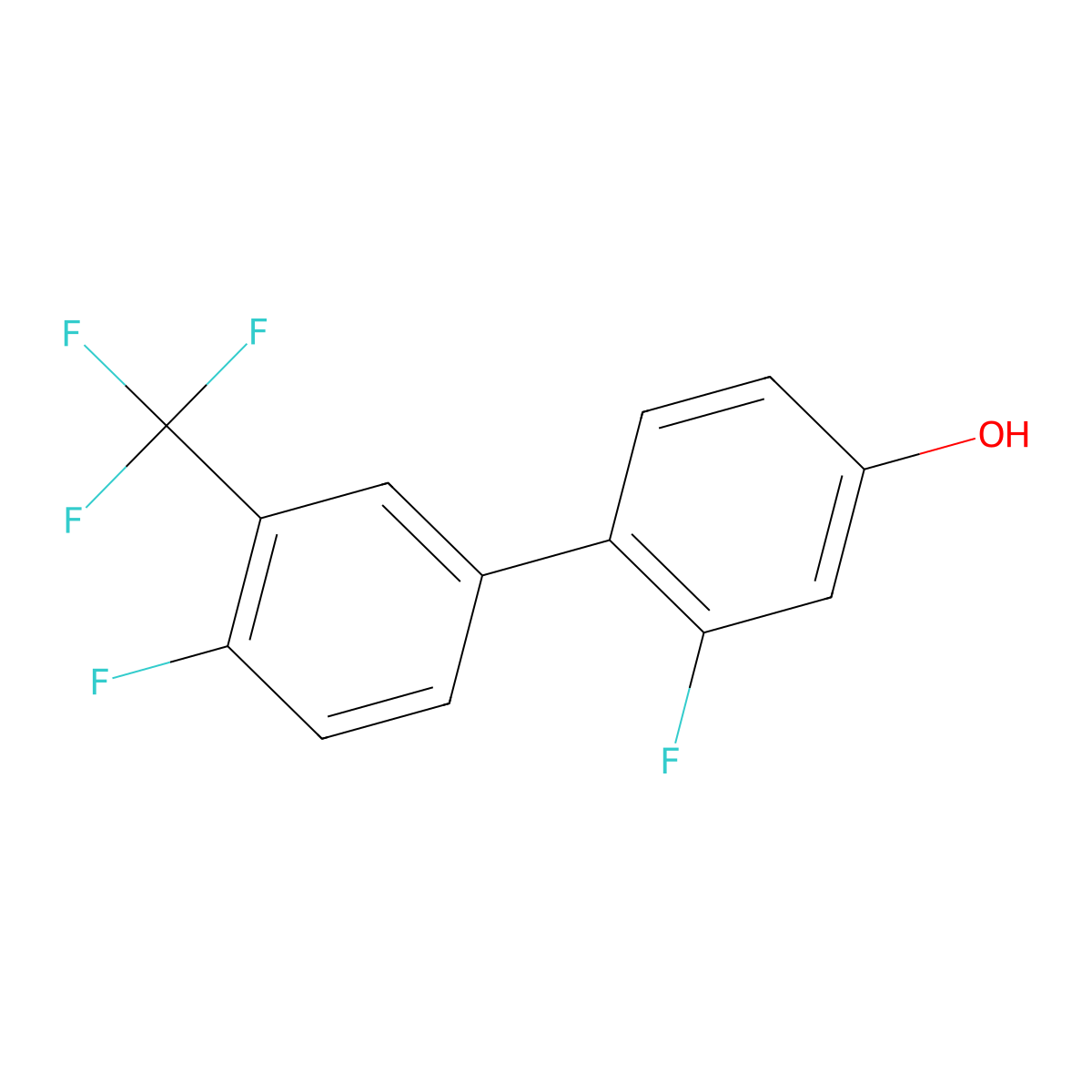 3-Fluoro-4-(4-fluoro-3-trifluoromethylphenyl)phenol molecular structure, CAS 1261894-33-0