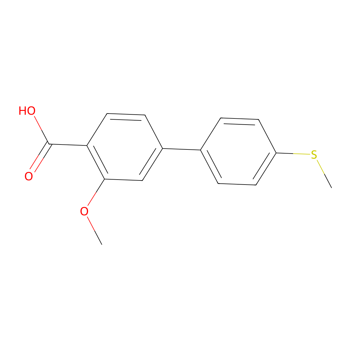 2-Methoxy-4-(4-methylthiophenyl)benzoic acid molecular structure, CAS 1261894-53-4