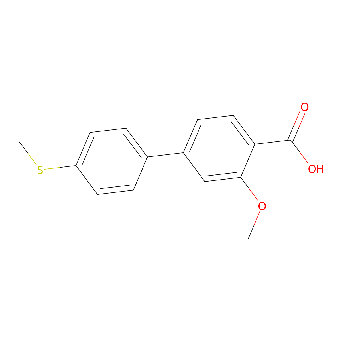 2-Methoxy-4-(4-methylthiophenyl)benzoic acid molecular structure, CAS 1261894-53-4