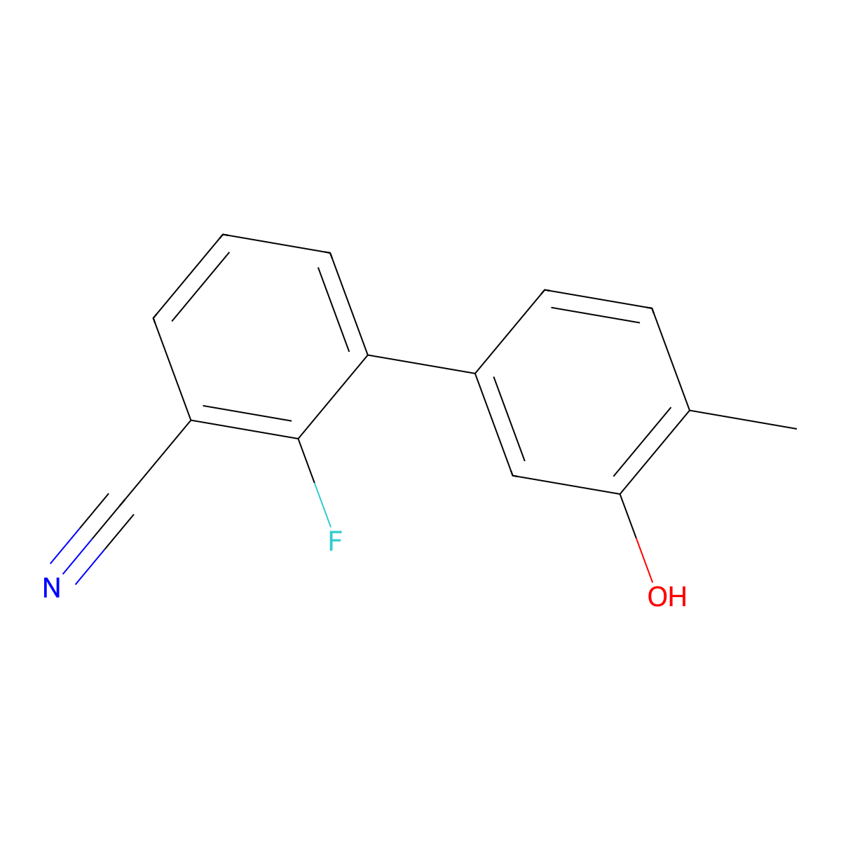 5-(3-Cyano-2-fluorophenyl)-2-methylphenol molecular structure, CAS 1261894-59-0