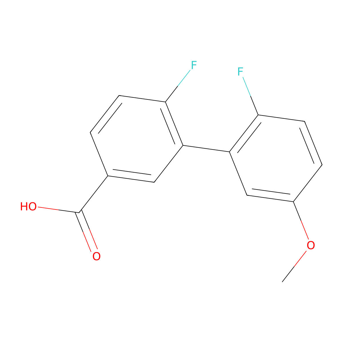 4-Fluoro-3-(2-fluoro-5-methoxyphenyl)benzoic acid molecular structure, CAS 1261894-61-4