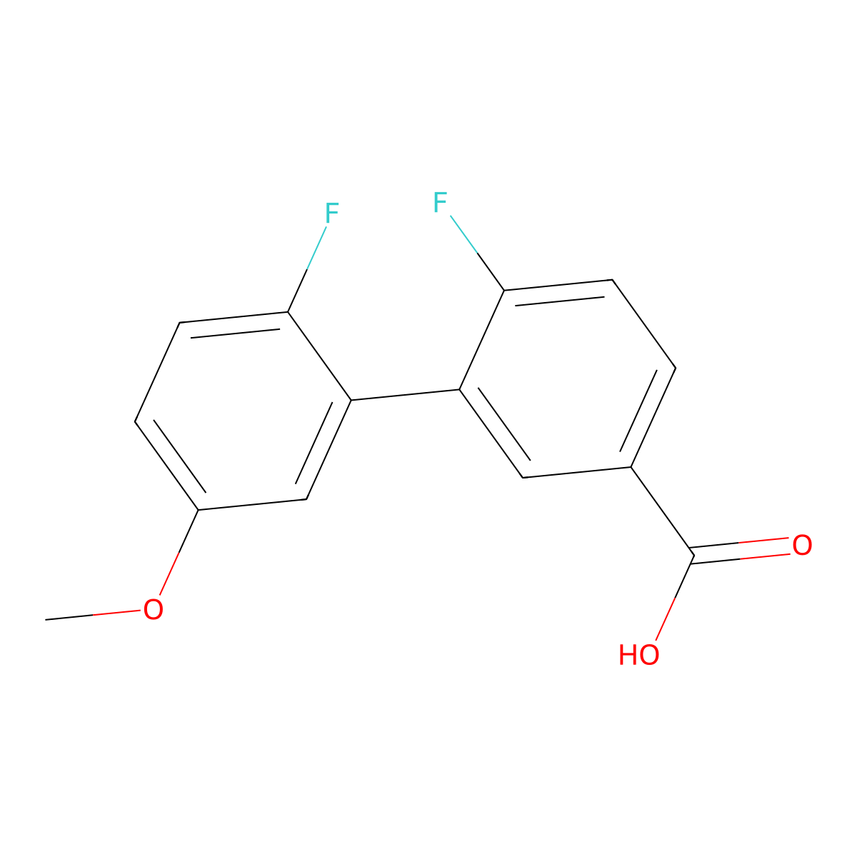 4-Fluoro-3-(2-fluoro-5-methoxyphenyl)benzoic acid molecular structure, CAS 1261894-61-4