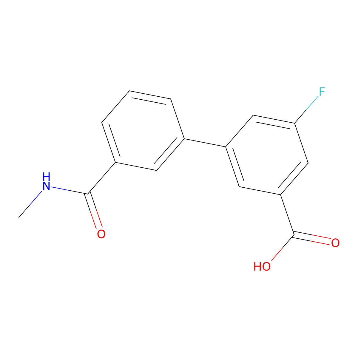 5-Fluoro-3-[3-(N-methylaminocarbonyl)phenyl]benzoic acid molecular structure, CAS 1261894-70-5