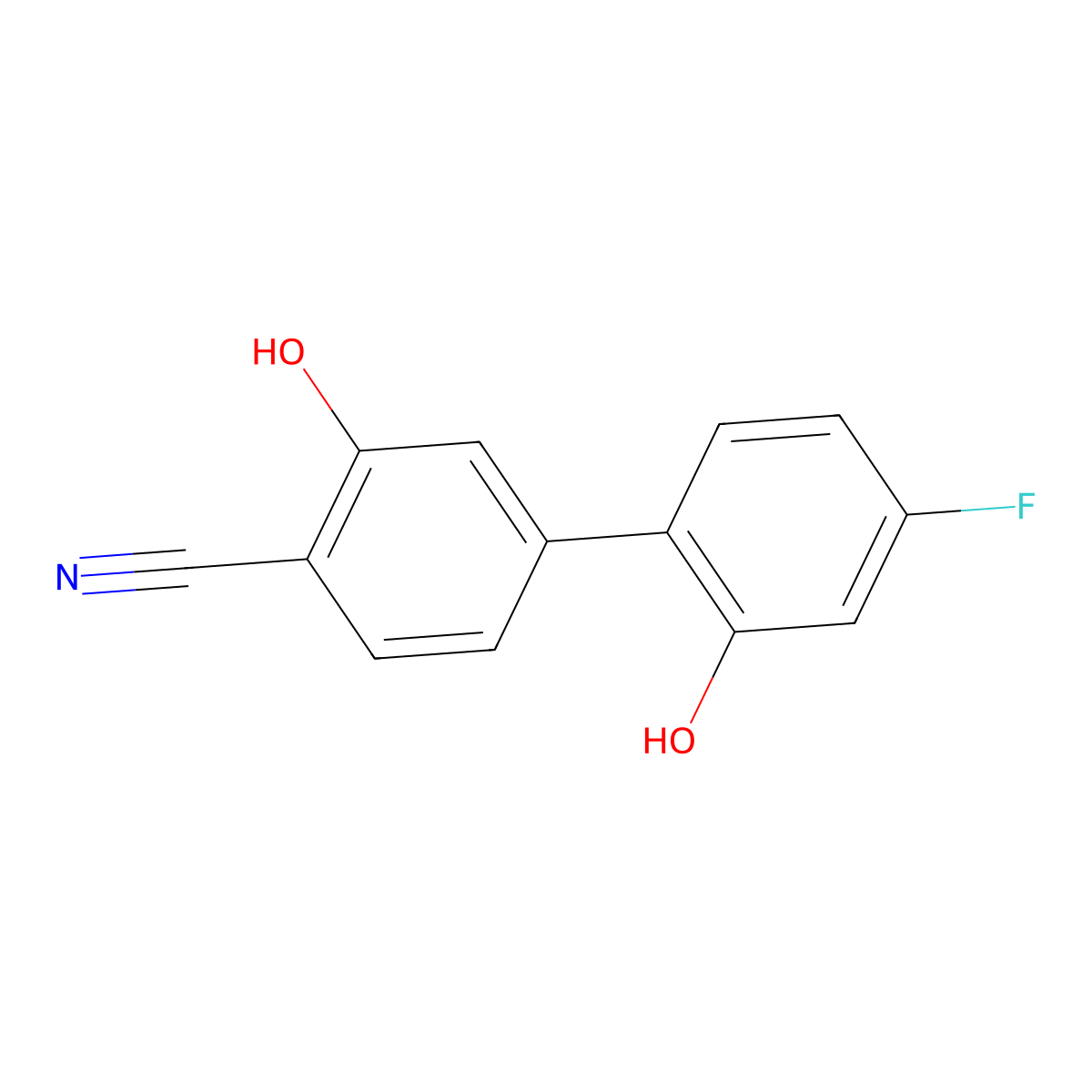 2-Cyano-5-(4-fluoro-2-hydroxyphenyl)phenol molecular structure, CAS 1261894-71-6