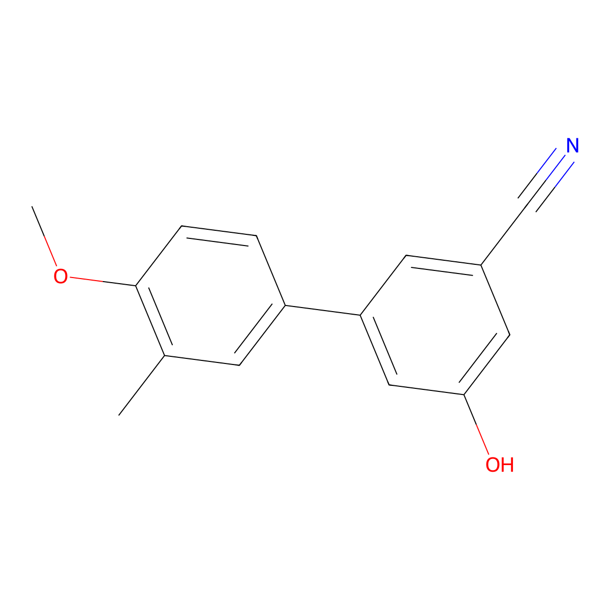 3-Cyano-5-(4-methoxy-3-methylphenyl)phenol molecular structure, CAS 1261894-75-0
