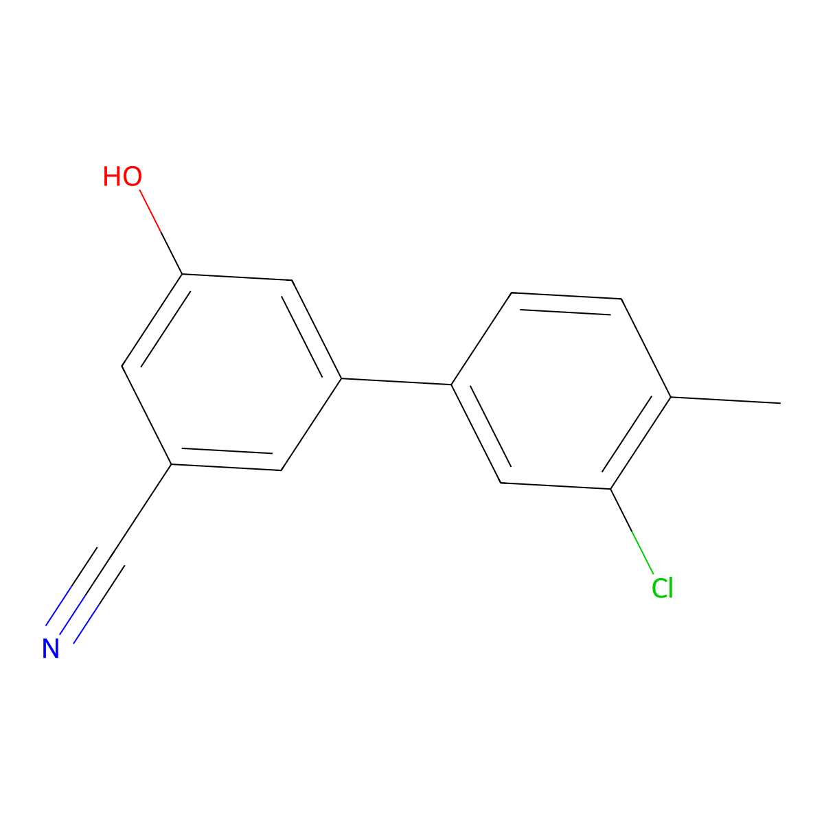 5-(3-Chloro-4-methylphenyl)-3-cyanophenol molecular structure, CAS 1261894-78-3