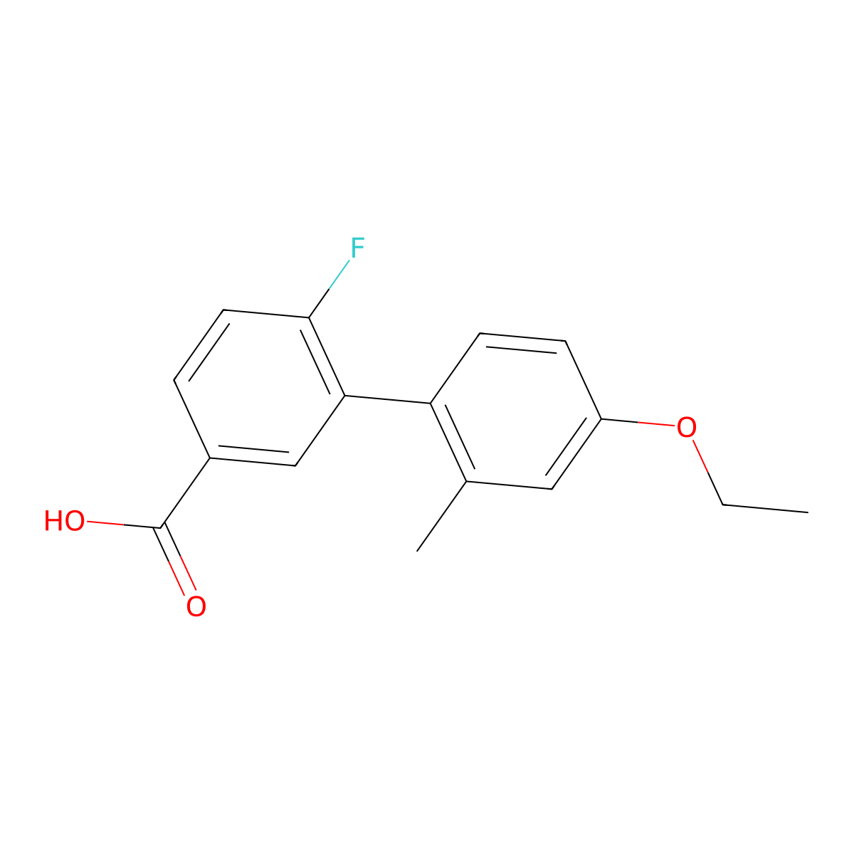 3-(4-Ethoxy-2-methylphenyl)-4-fluorobenzoic acid molecular structure, CAS 1261894-98-7