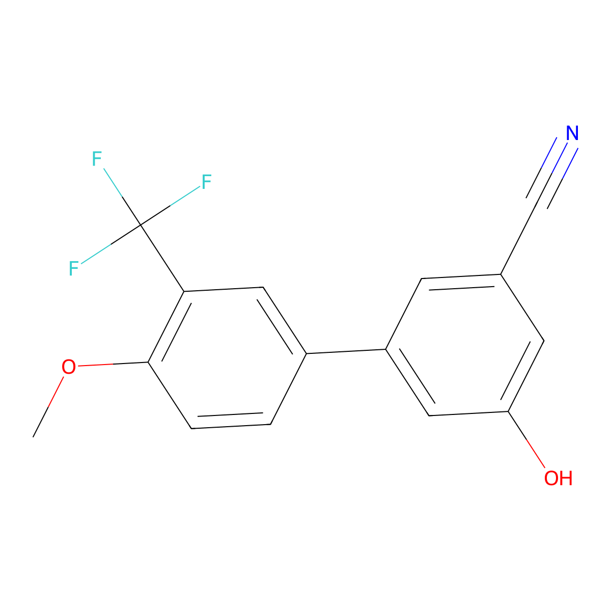 3-Cyano-5-(4-methoxy-3-trifluoromethylphenyl)phenol molecular structure, CAS 1261895-03-7