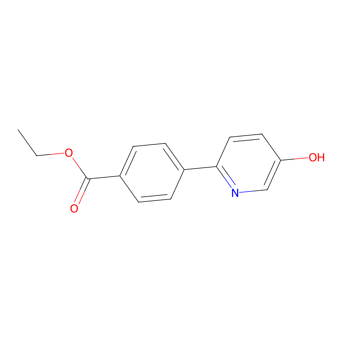 Ethyl 4-(5-hydroxypyridin-2-yl)benzoate molecular structure, CAS 1261895-04-8