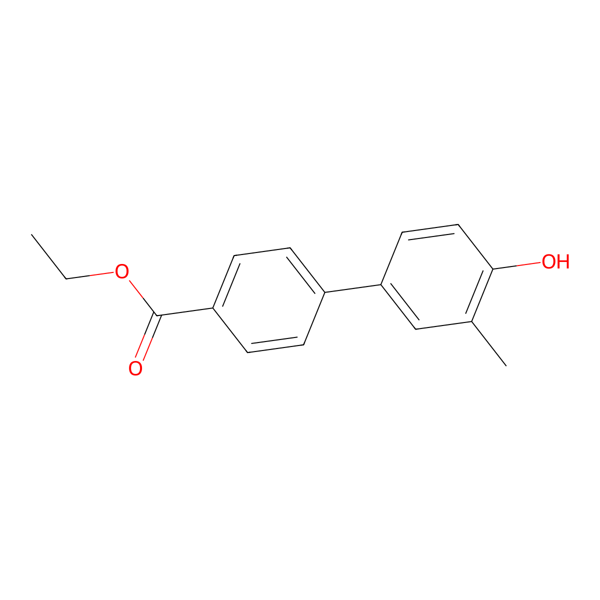 4-(4-Ethoxycarbonylphenyl)-2-methylphenol molecular structure, CAS 1261895-10-6
