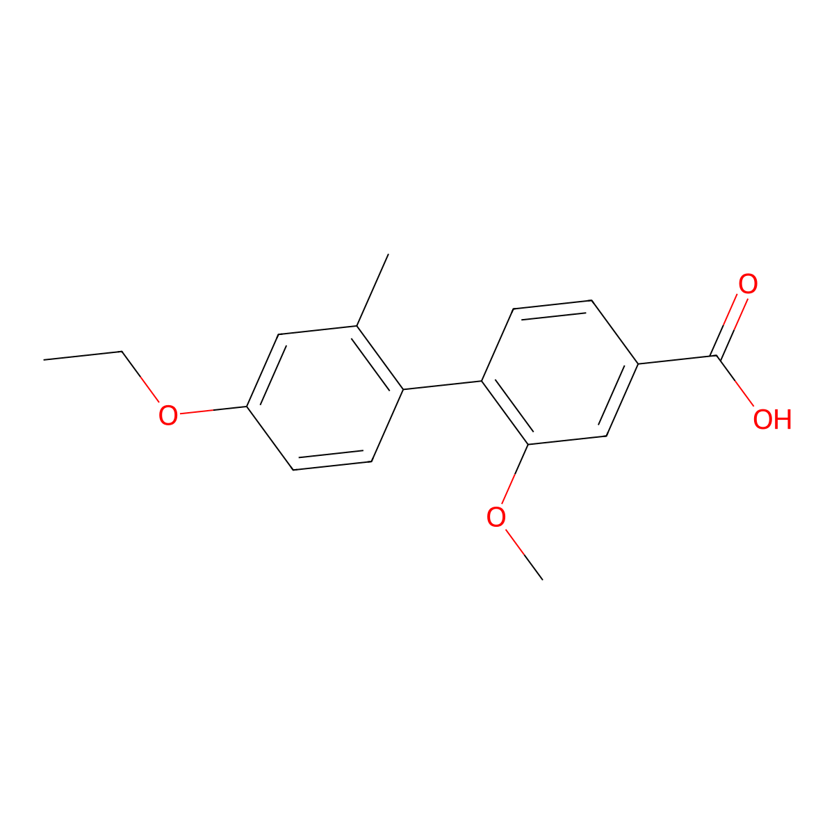 4-(4-Ethoxy-2-methylphenyl)-3-methoxybenzoic acid molecular structure, CAS 1261895-12-8