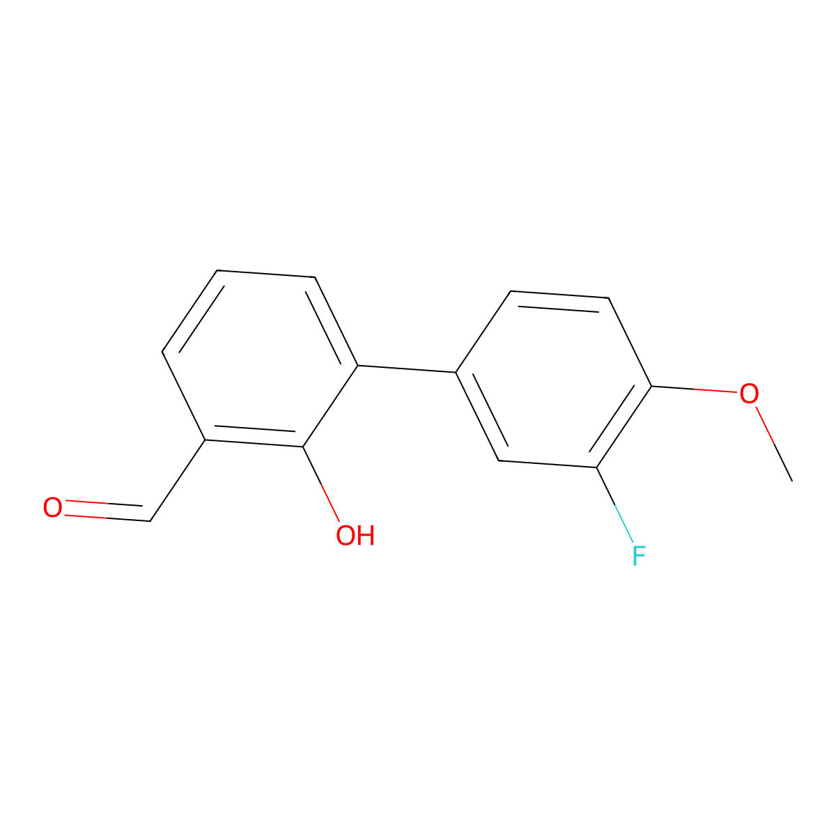 6-(3-Fluoro-4-methoxyphenyl)-2-formylphenol molecular structure, CAS 1261895-14-0