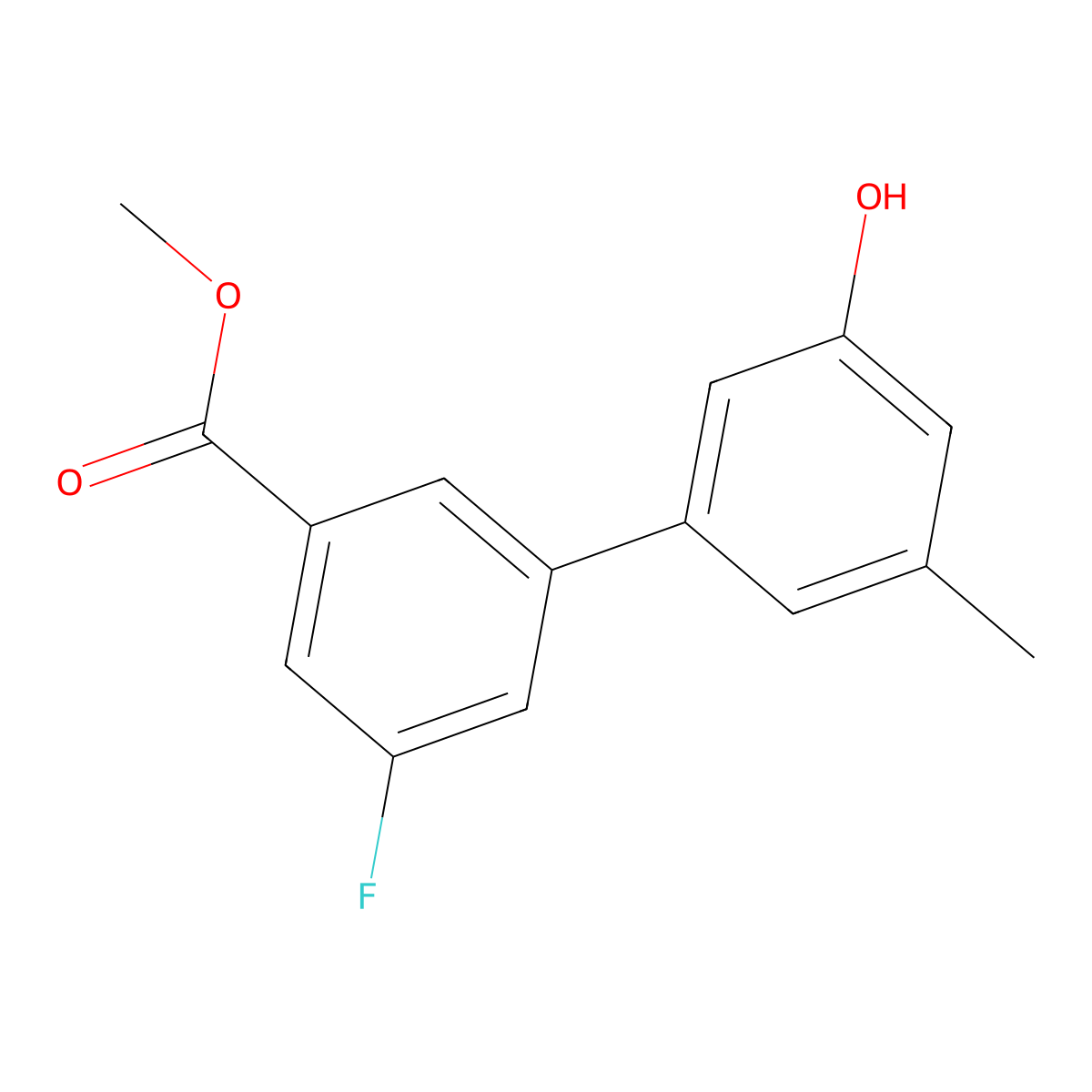 5-(3-Fluoro-5-methoxycarbonylphenyl)-3-methylphenol molecular structure, CAS 1261895-22-0