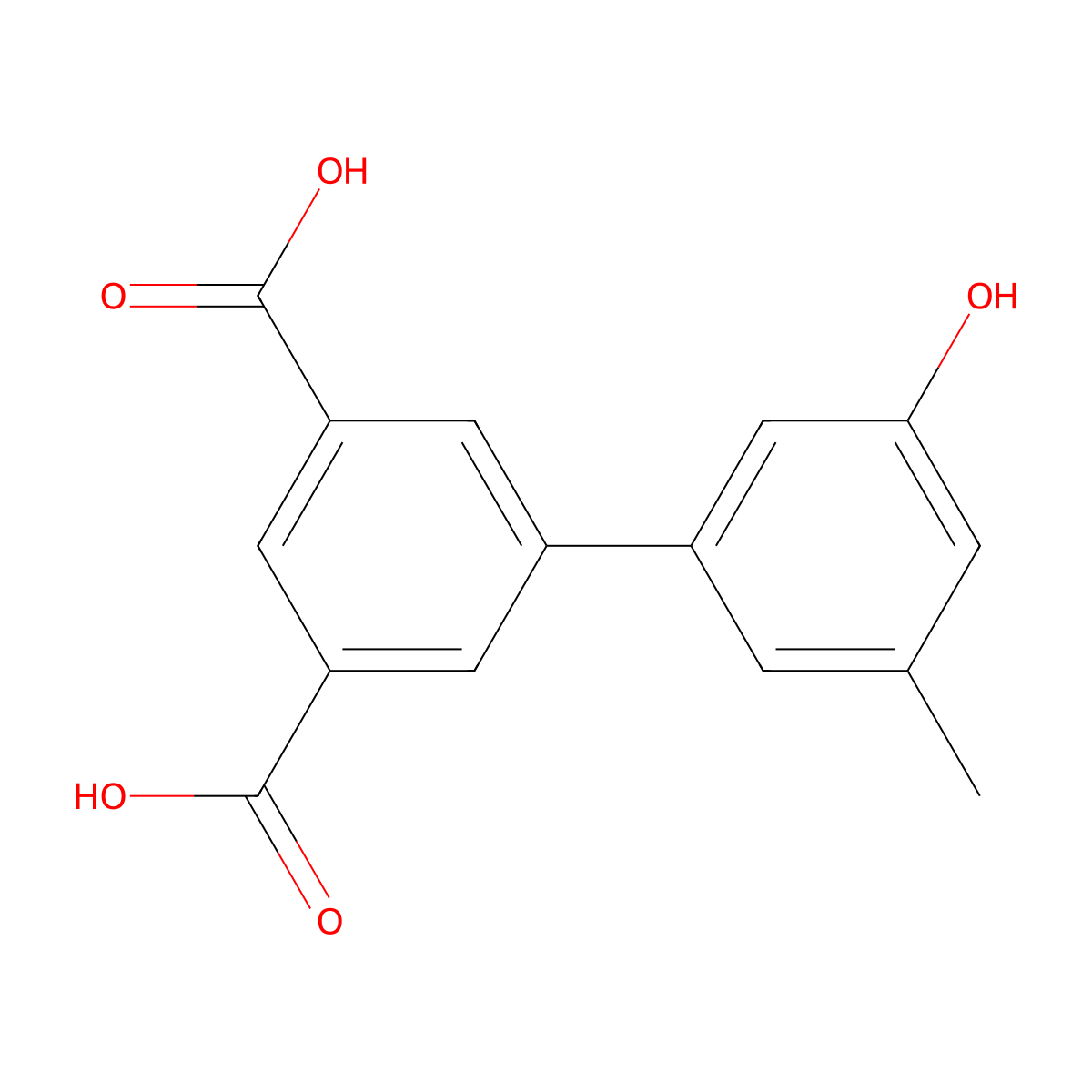 5-(3,5-Dicarboxyphenyl)-3-methylphenol molecular structure, CAS 1261895-26-4
