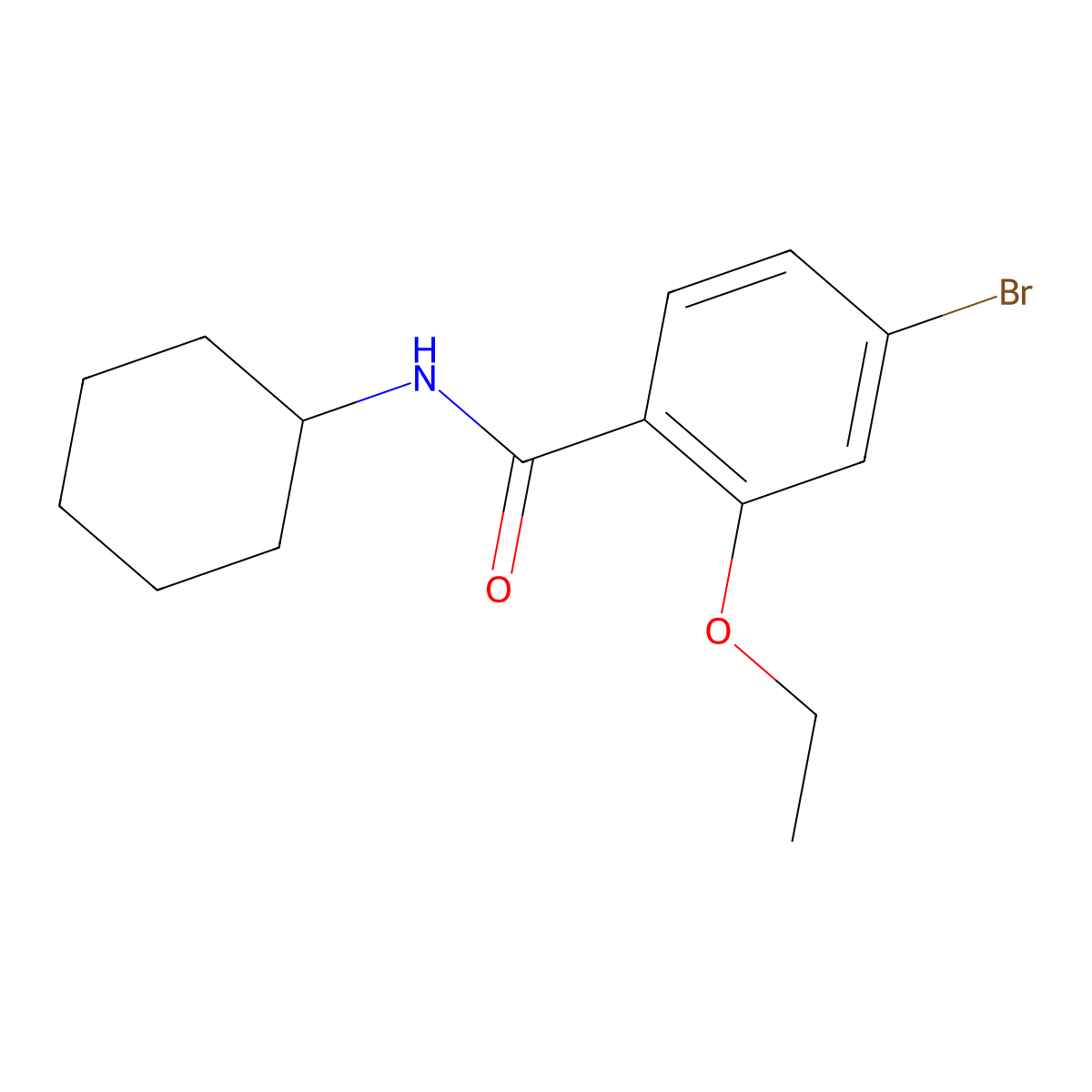 Cyclohexyl 4-bromo-2-ethoxybenzamide molecular structure, CAS 1261895-34-4