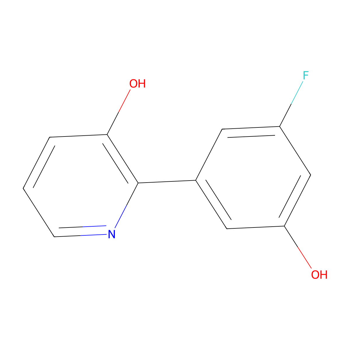 2-(3-Fluoro-5-hydroxyphenyl)pyridin-3-ol molecular structure, CAS 1261895-37-7