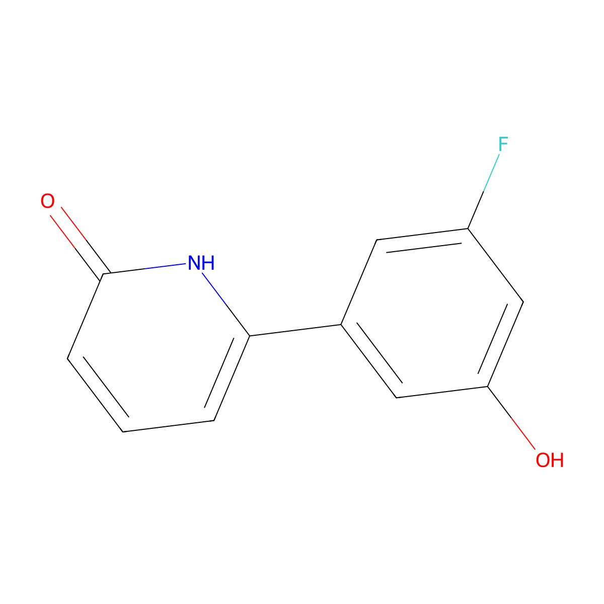 6-(3-Fluoro-5-hydroxyphenyl)pyridin-2(1H)-one molecular structure, CAS 1261895-39-9