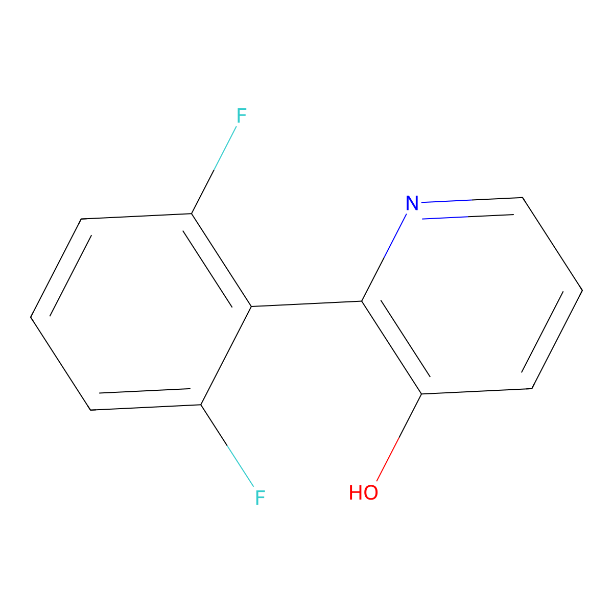 2-(2,6-Difluorophenyl)pyridin-3-ol molecular structure, CAS 1261895-43-5
