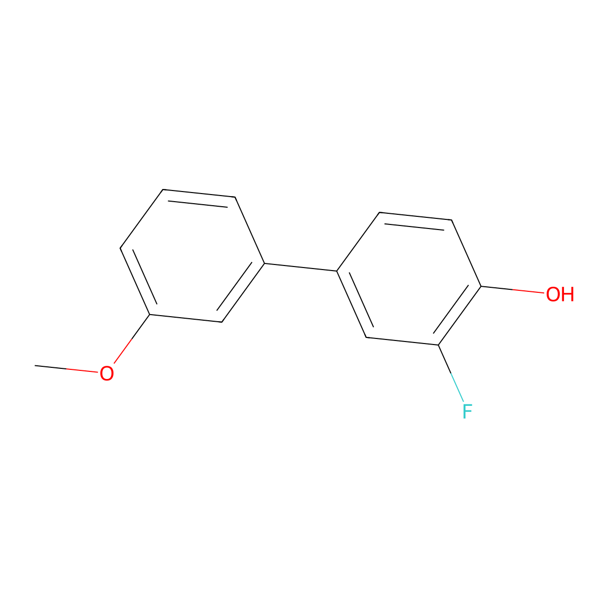 2-Fluoro-4-(3-methoxyphenyl)phenol molecular structure, CAS 1261895-45-7