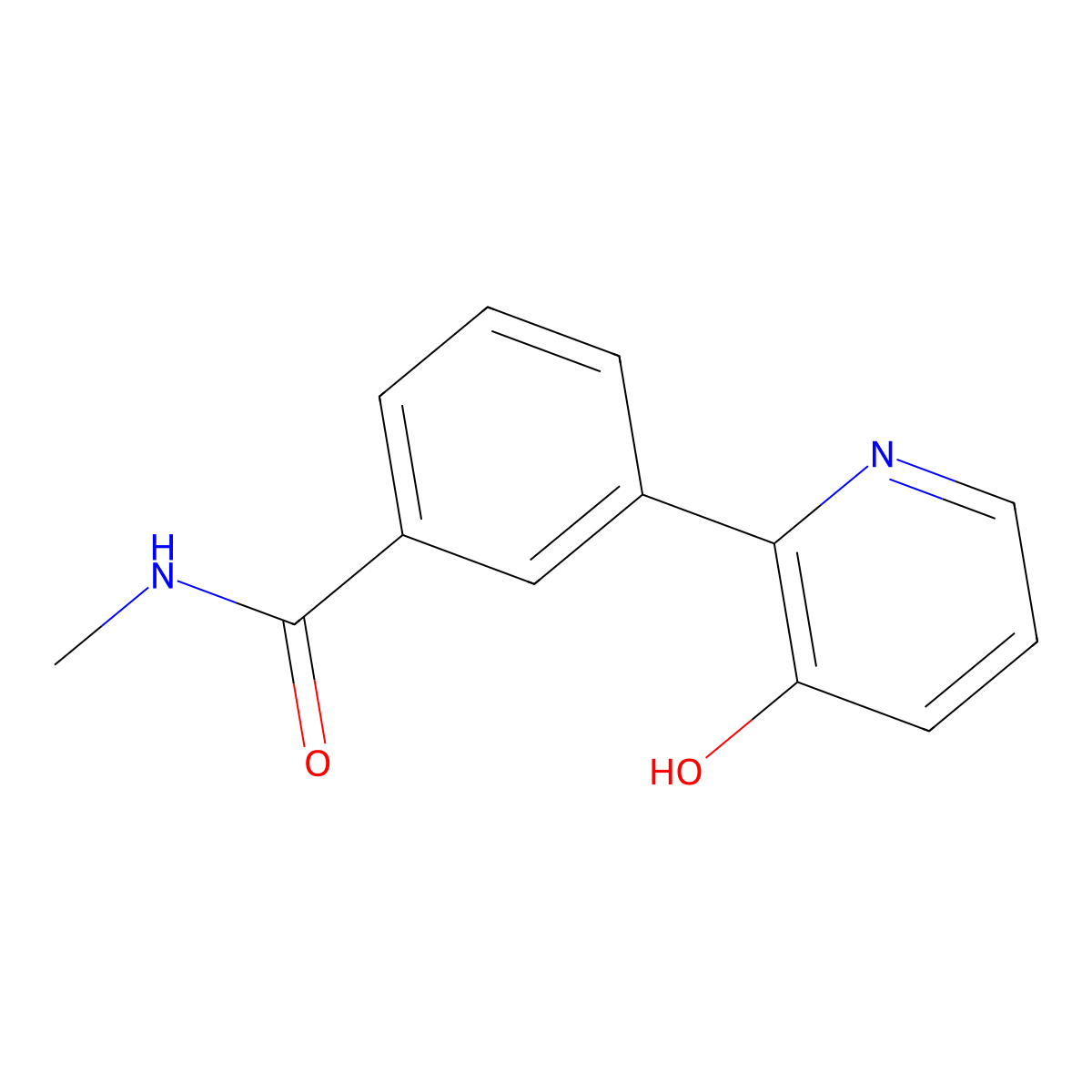 3-(3-hydroxypyridin-2-yl)-N-methylbenzamide molecular structure, CAS 1261895-52-6