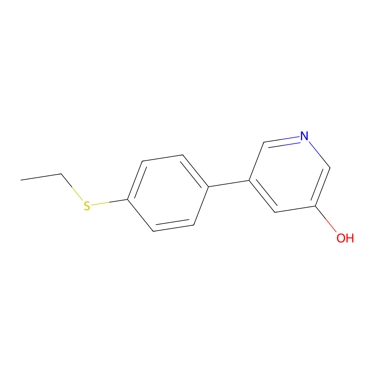 5-(4-Ethylthiophenyl)-3-hydroxypyridine molecular structure, CAS 1261895-61-7