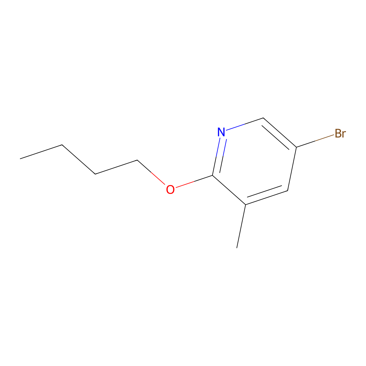 5-Bromo-2-butoxy-3-methylpyridine molecular structure, CAS 1261895-63-9