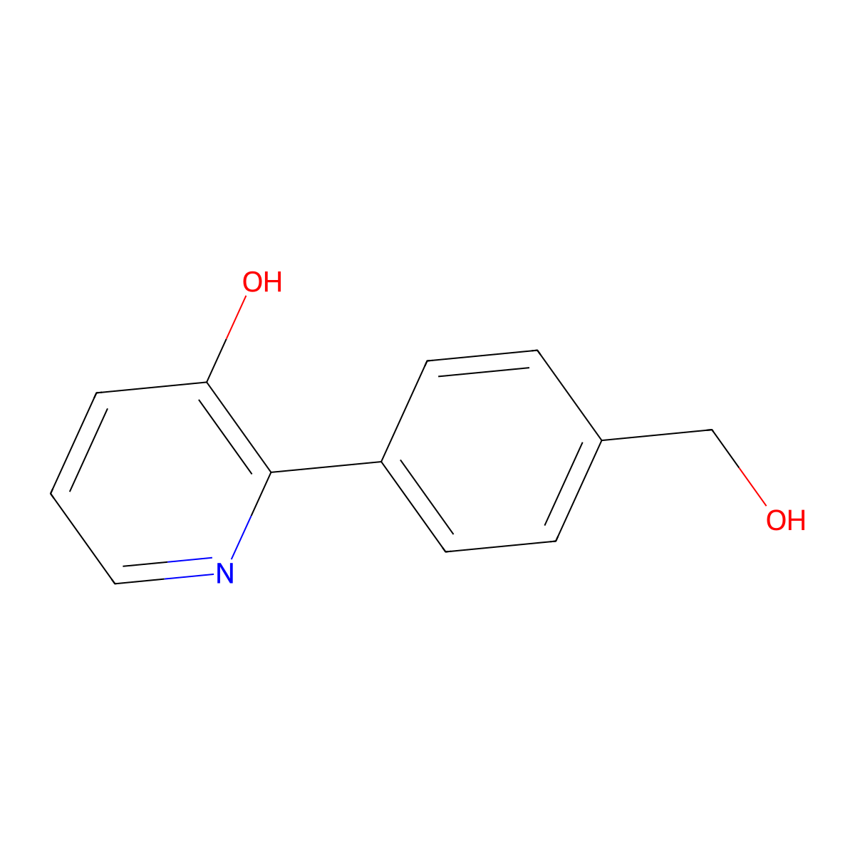2-[4-(Hydroxymethyl)phenyl]pyridin-3-ol molecular structure, CAS 1261895-68-4