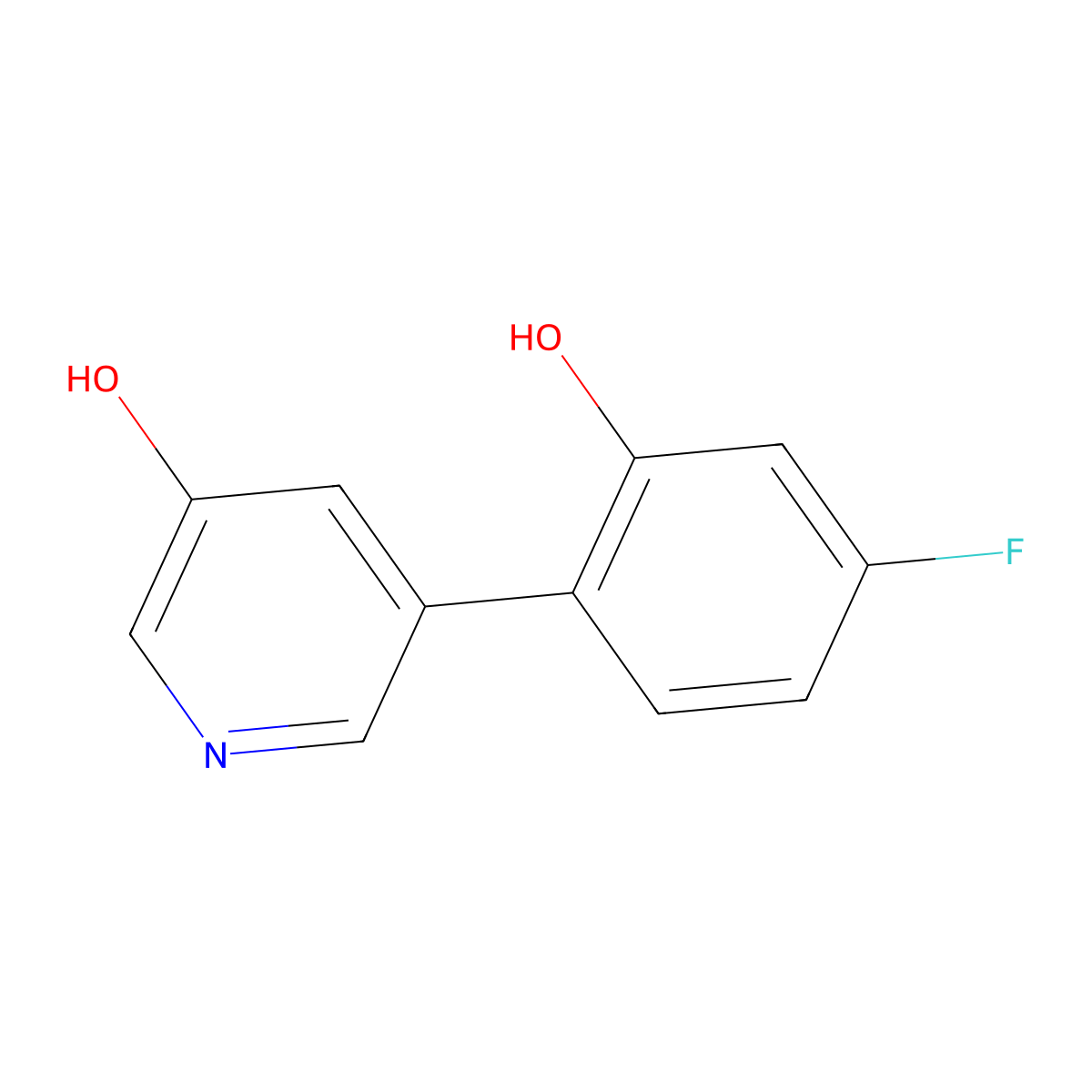 5-(4-Fluoro-2-hydroxyphenyl)pyridin-3-ol molecular structure, CAS 1261895-69-5
