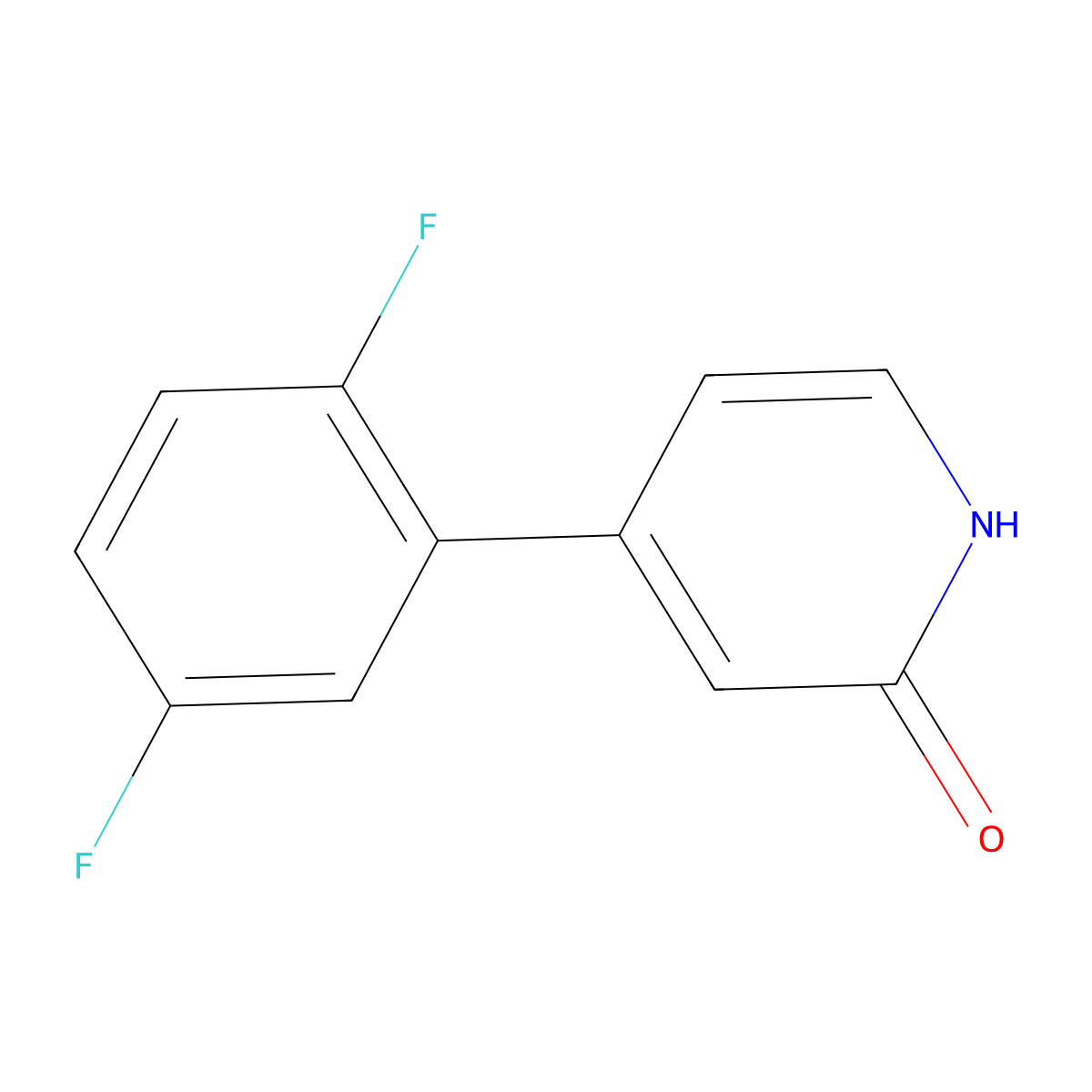 4-(2,5-Difluorophenyl)-2-hydroxypyridine molecular structure, CAS 1261895-71-9