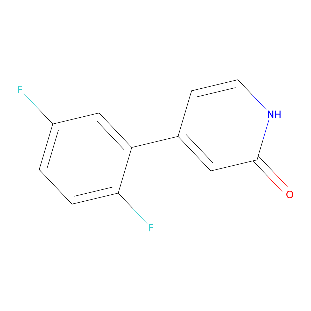 4-(2,5-Difluorophenyl)-2-hydroxypyridine molecular structure, CAS 1261895-71-9