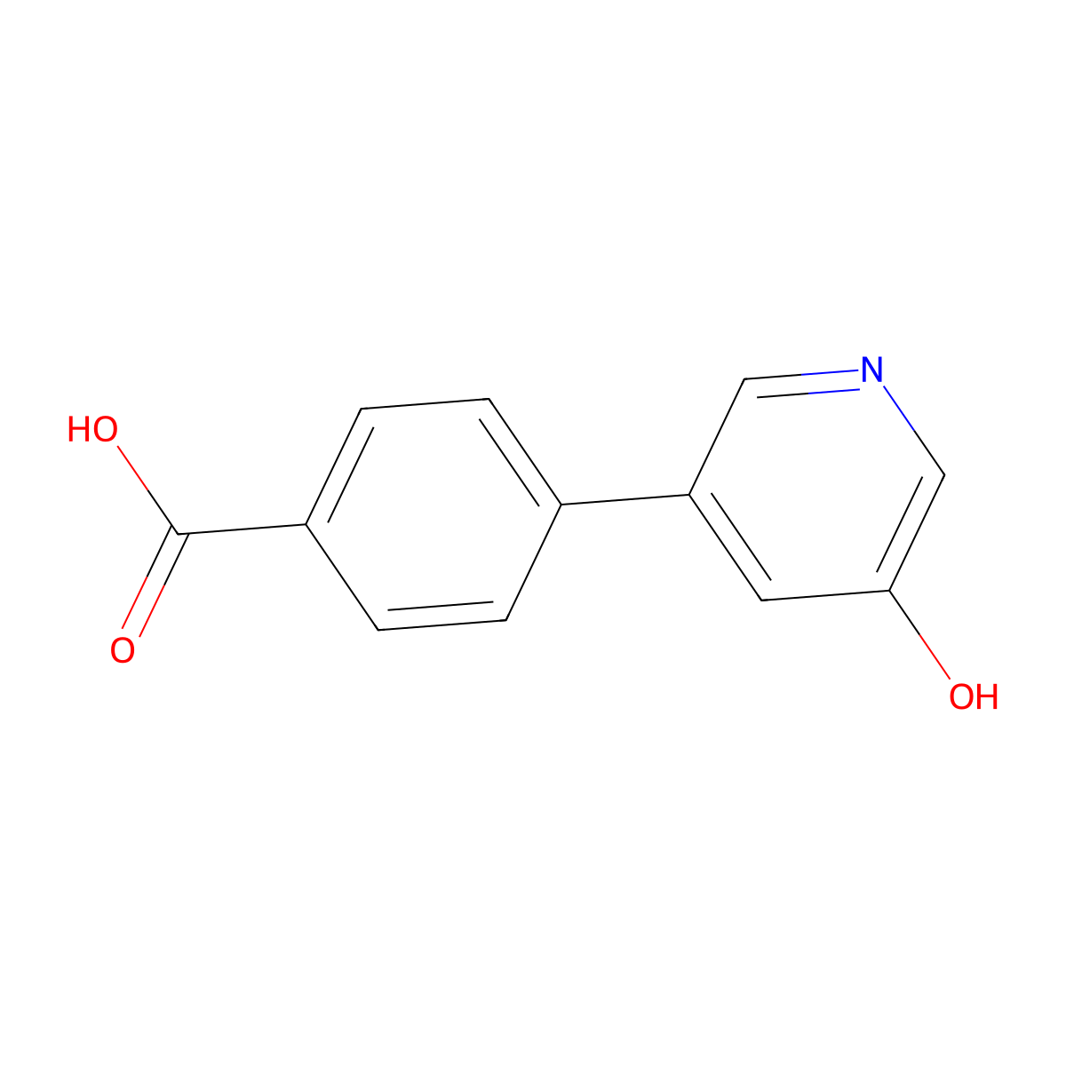 4-(5-Hydroxypyridin-3-yl)benzoic acid molecular structure, CAS 1261895-73-1