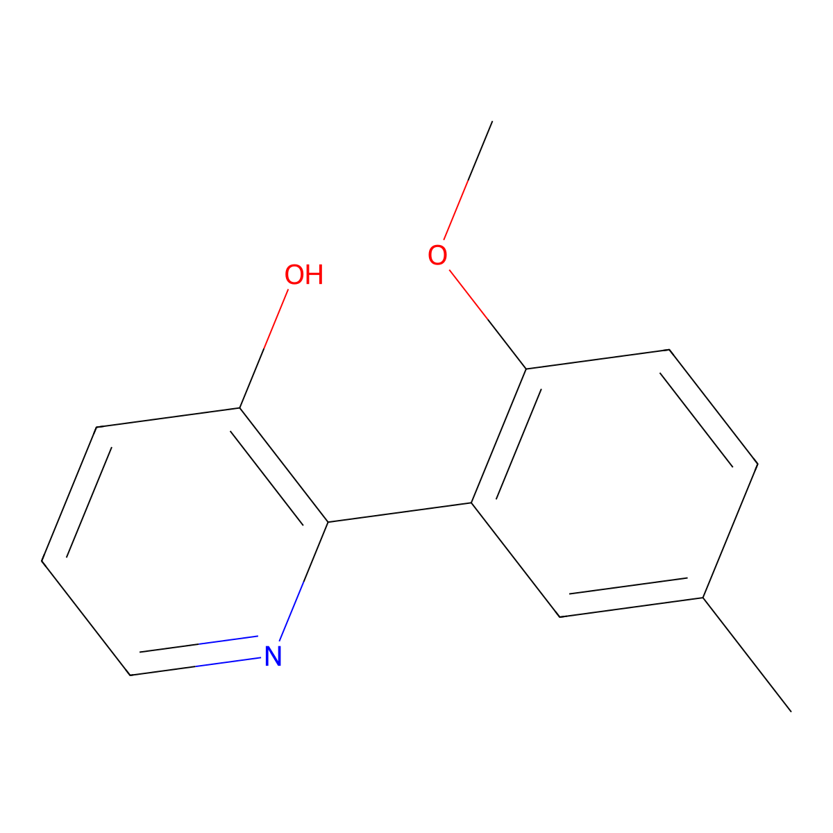 2-(2-Methoxy-5-methylphenyl)pyridin-3-ol molecular structure, CAS 1261895-74-2