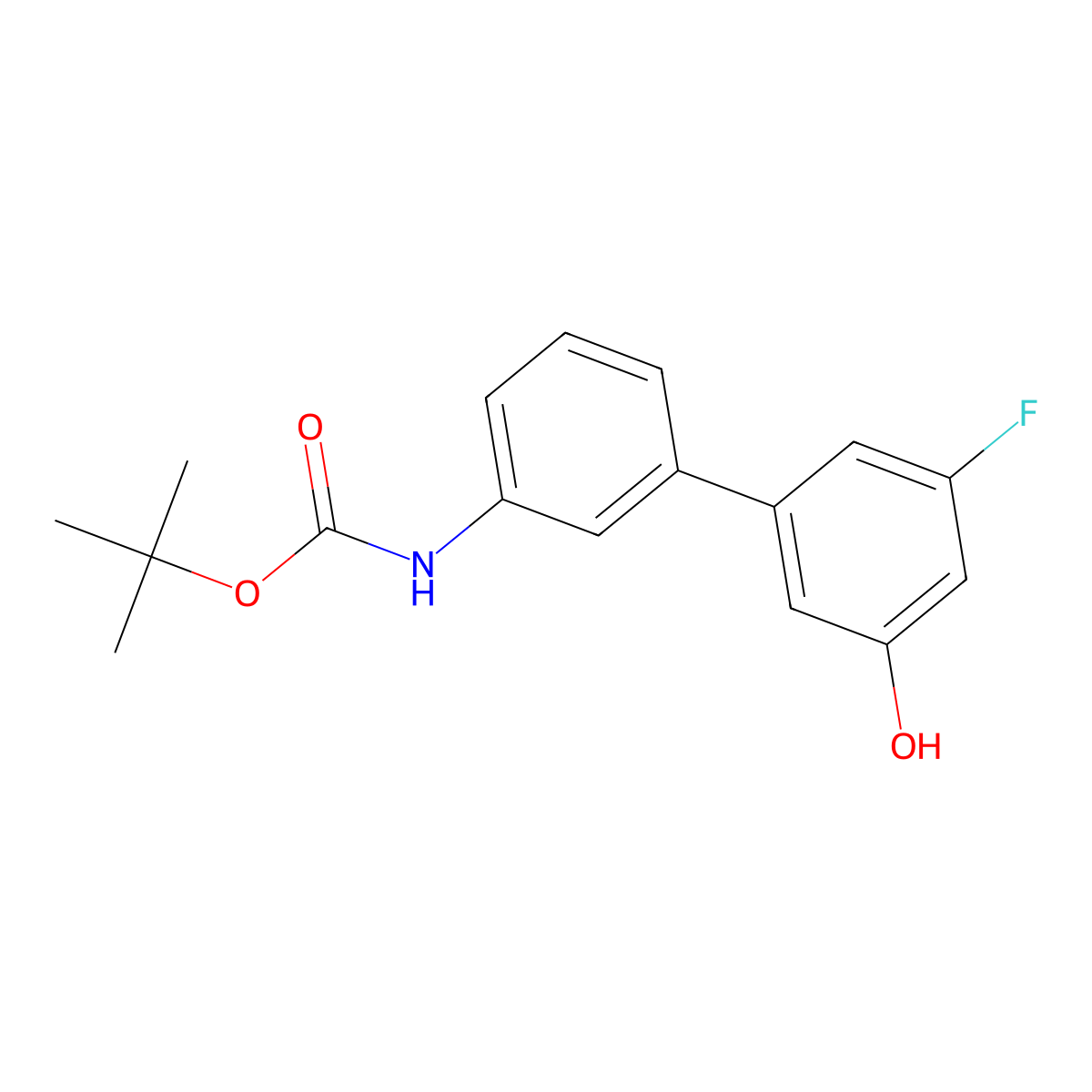 5-(3-Boc-aminophenyl)-3-fluorophenol molecular structure, CAS 1261895-75-3