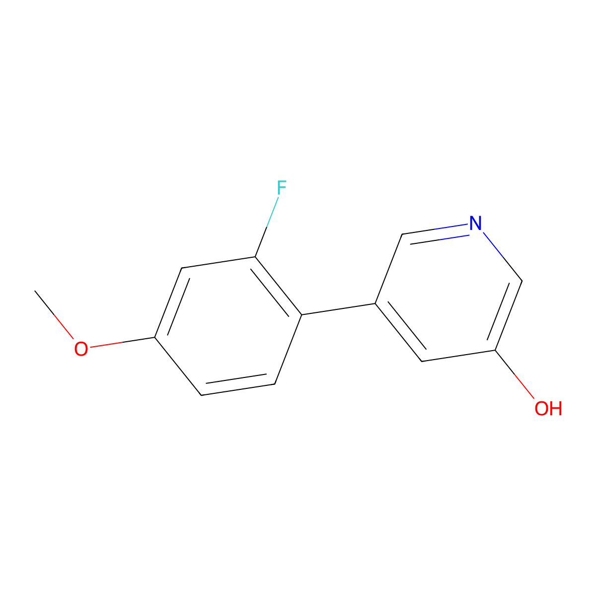 5-(2-Fluoro-4-methoxyphenyl)pyridin-3-ol molecular structure, CAS 1261895-78-6