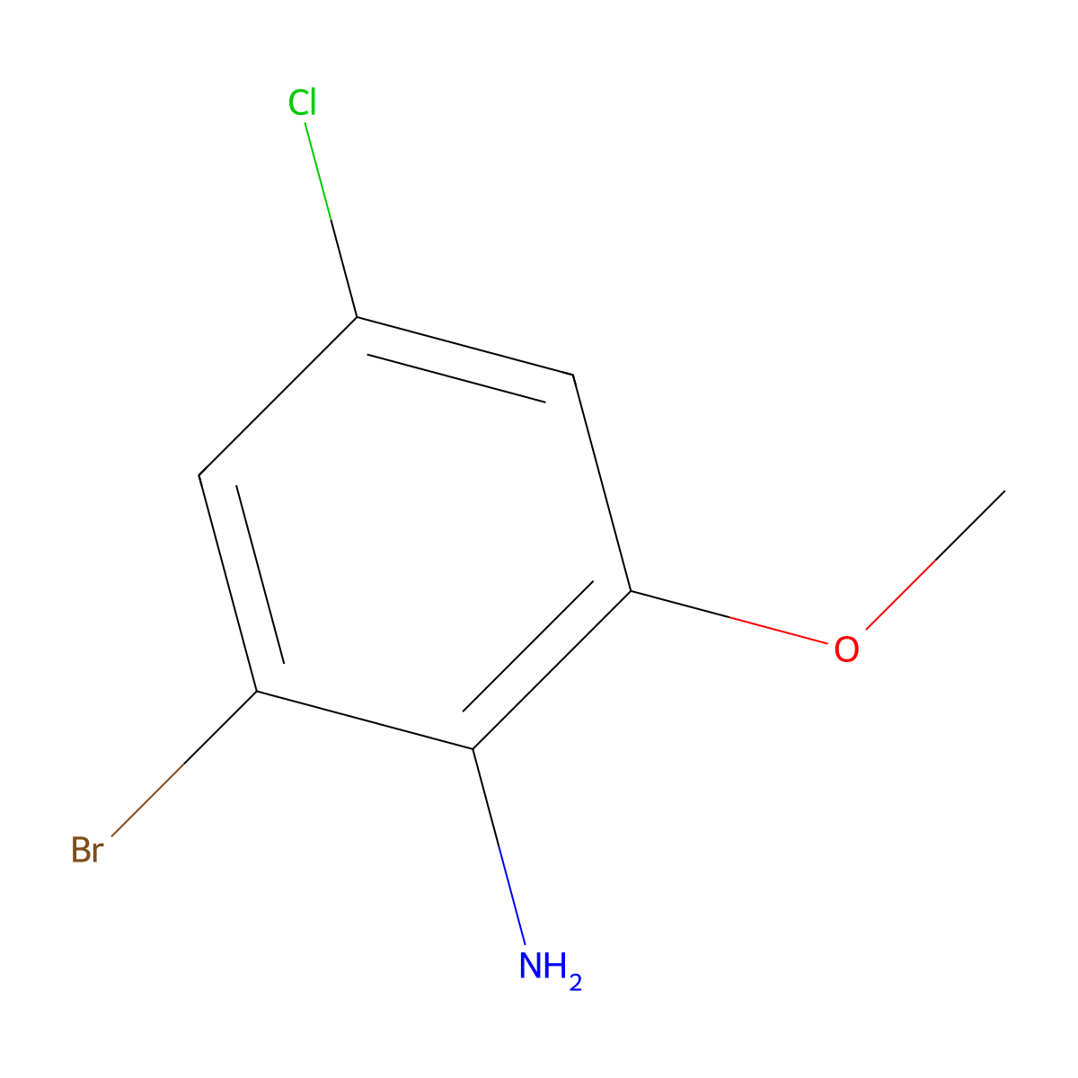 2-Bromo-4-chloro-6-methoxyaniline molecular structure, CAS 1261895-84-4