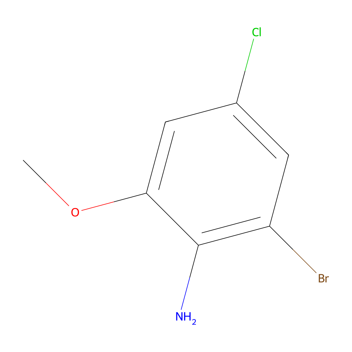 2-Bromo-4-chloro-6-methoxyaniline molecular structure, CAS 1261895-84-4