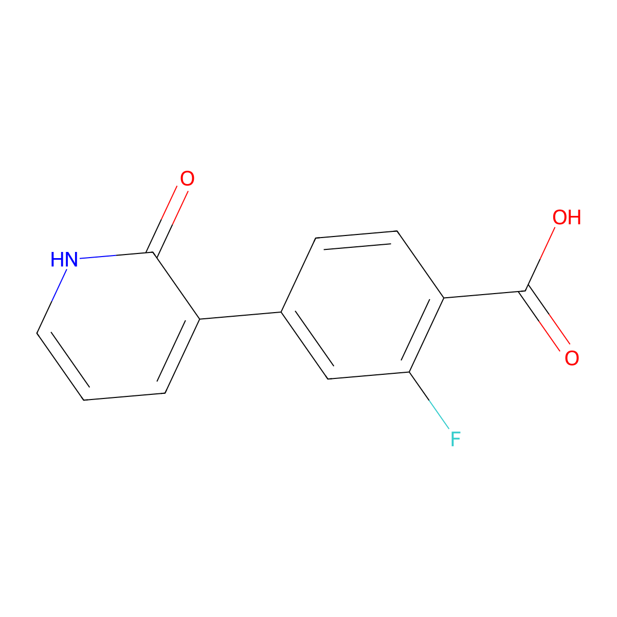 3-(4-Carboxy-3-fluorophenyl)-2-hydroxypyridine molecular structure, CAS 1261895-90-2