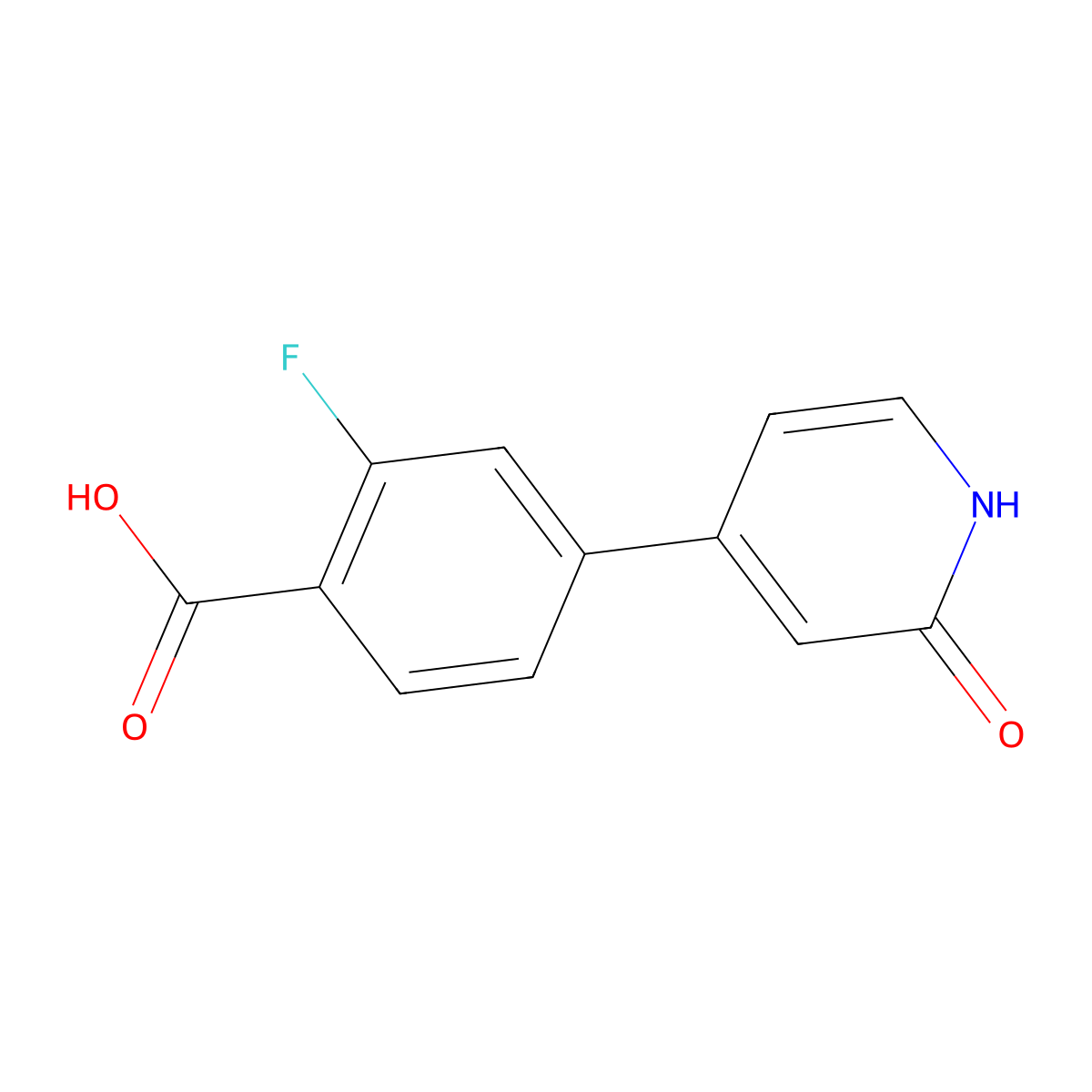 4-(4-Carboxy-3-fluorophenyl)-2-hydroxypyridine molecular structure, CAS 1261895-92-4