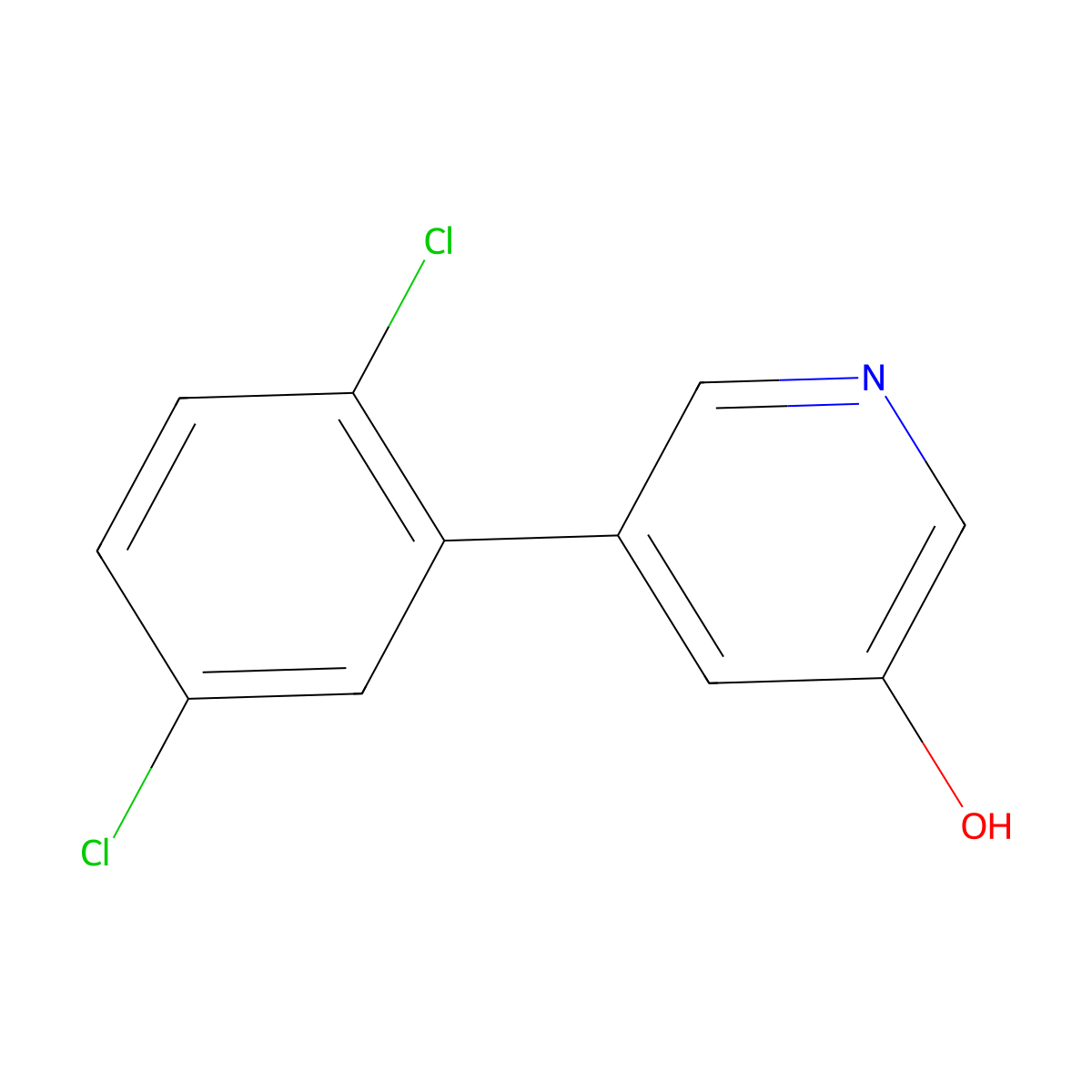 5-(2,5-Dichlorophenyl)pyridin-3-ol molecular structure, CAS 1261895-96-8