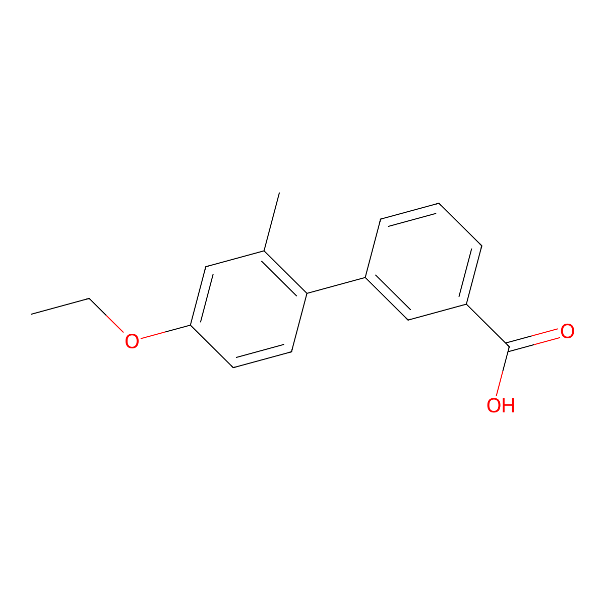 3-(4-Ethoxy-2-methylphenyl)benzoic acid molecular structure, CAS 1261896-05-2