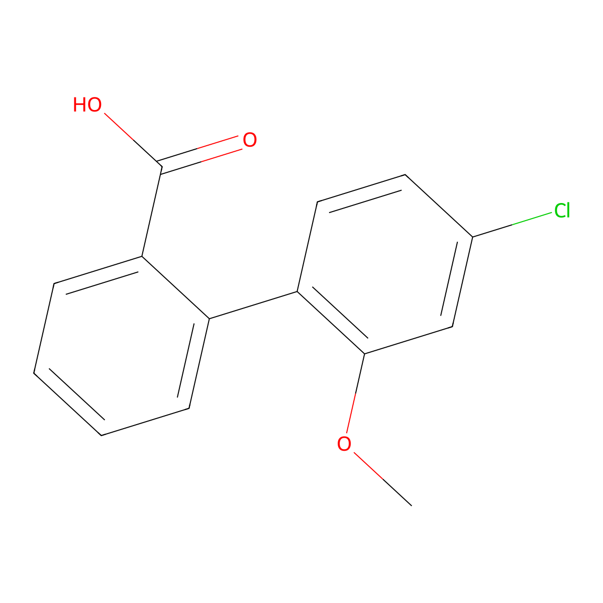 2-(4-Chloro-2-methoxyphenyl)benzoic acid molecular structure, CAS 1261896-06-3